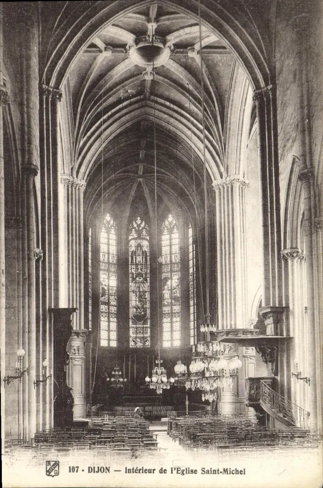 Dijon — Interior da Igreja de São Miguel — Editor R. D. O. n° 107 - Frente