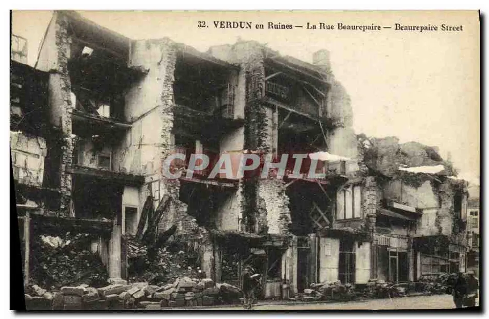 Verdun in Ruinen — Ansicht der Straße Beaurepaire — Straße Beaurepaire — n°32 - Vorderseite