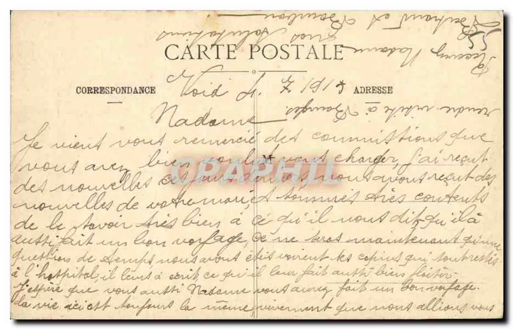 VOID (Meuse) - Praça Cugnot — Fonte com estátua — A. Dötrey, buralista - Verso