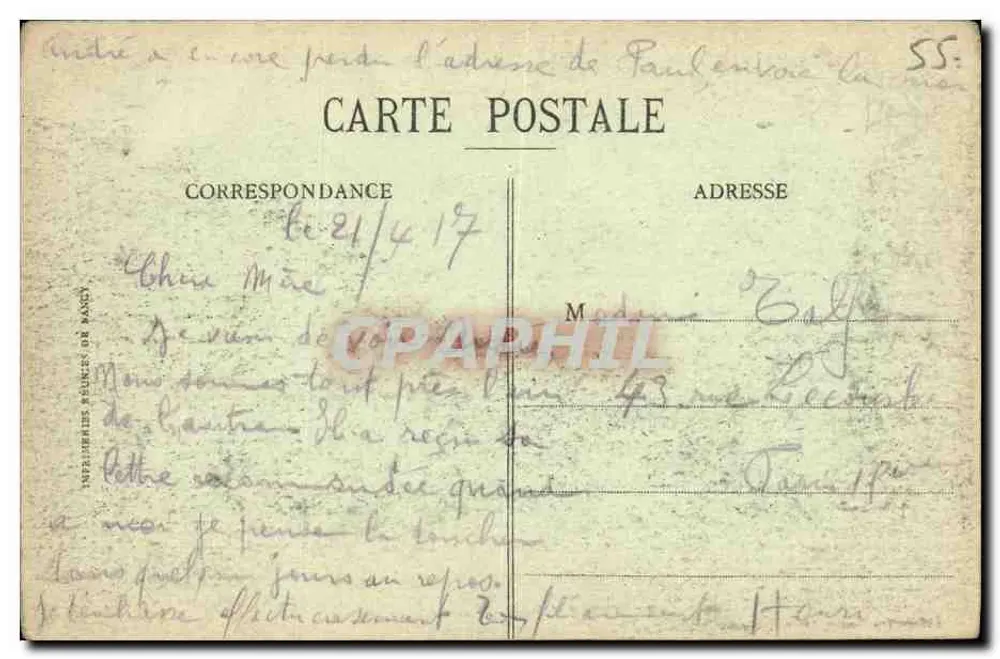 Trévéray - Praça St-Pierre de-Luxembourg — Editor Née Chanlot, Trévéray (Manche) - Verso