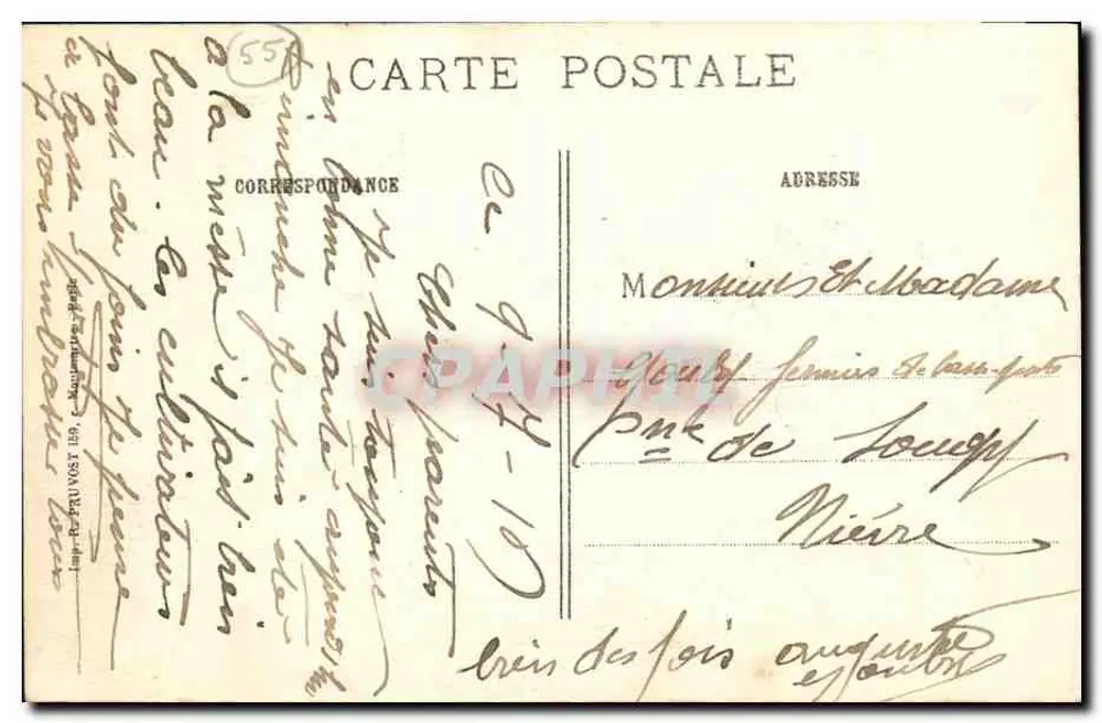 O Forte de Vaux (Meuse) — Devastação após a batalha — Visé Paris 312 bis - Verso