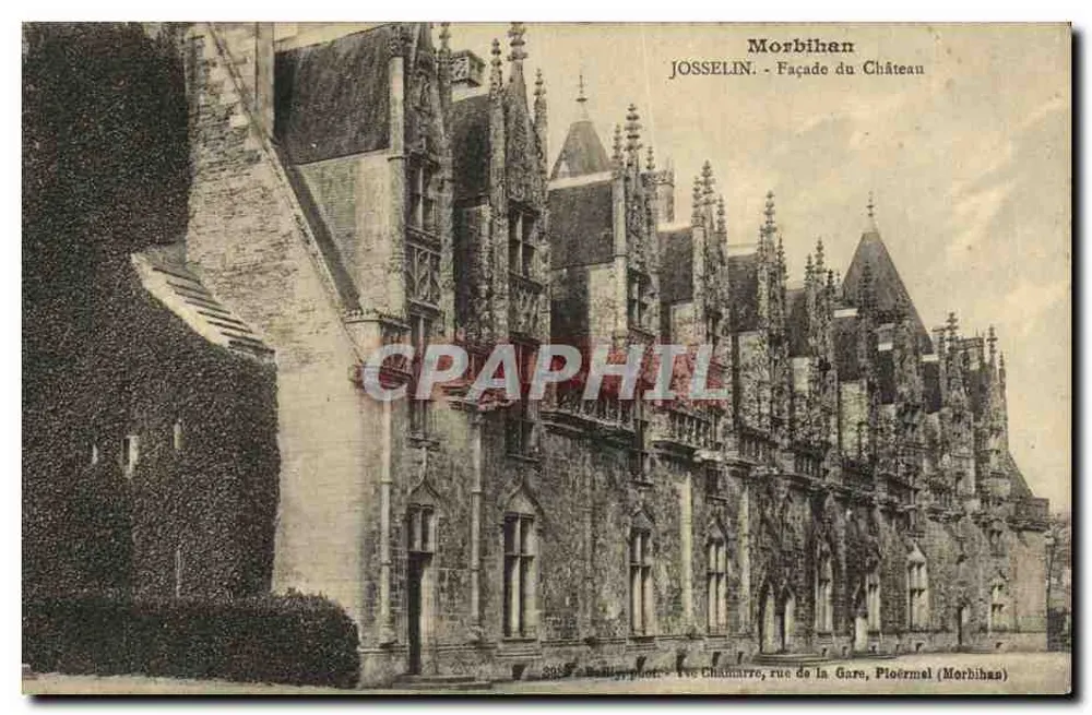 Josselin - Fachada do Castelo — Morbihan, rua da Estação, Ploërmel (Morbihan) — Editor: L. Chamambre - Frente