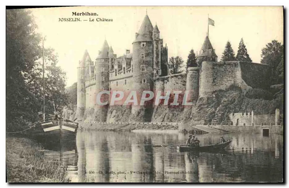 Josselin — O Castelo — Ch. Rully, fot. - V* Chagnon, edit. Ploermel-Marbihan - Frente