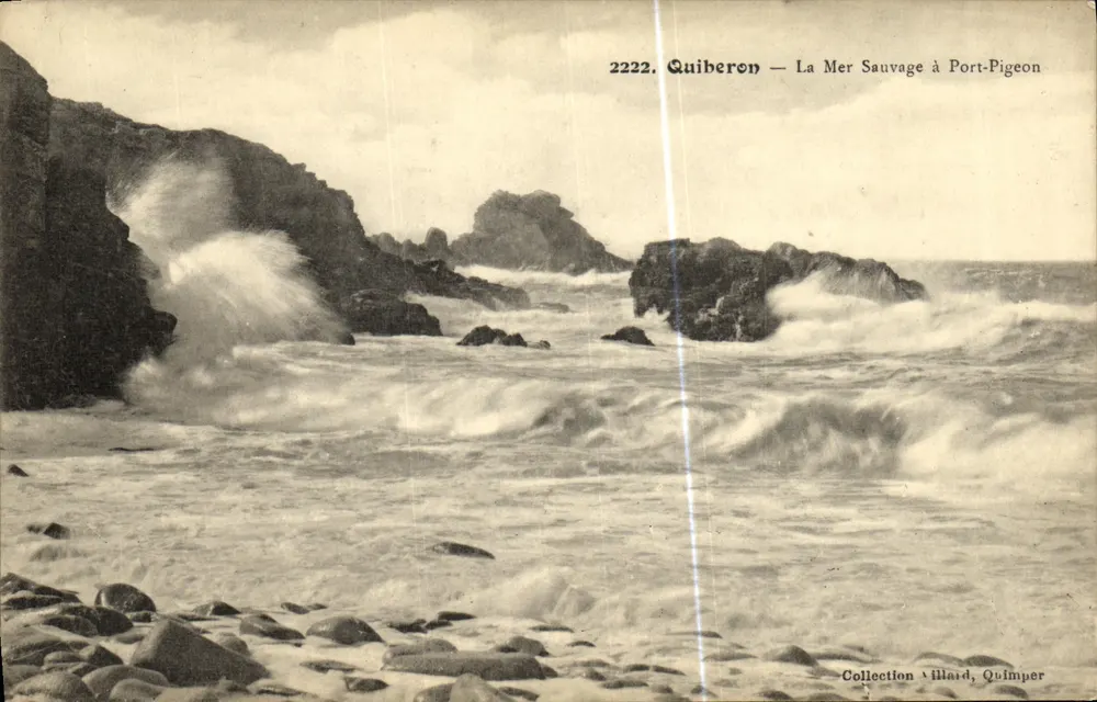 Quiberon — Das wilde Meer bei Port-Pigeon — Sammlung Villard, Quimper - Vorderseite
