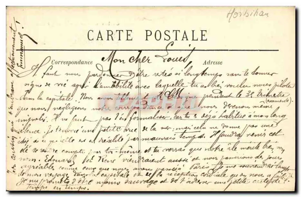 Quiberon — Das wilde Meer bei Port-Pigeon — Sammlung Villard, Quimper - Rückseite