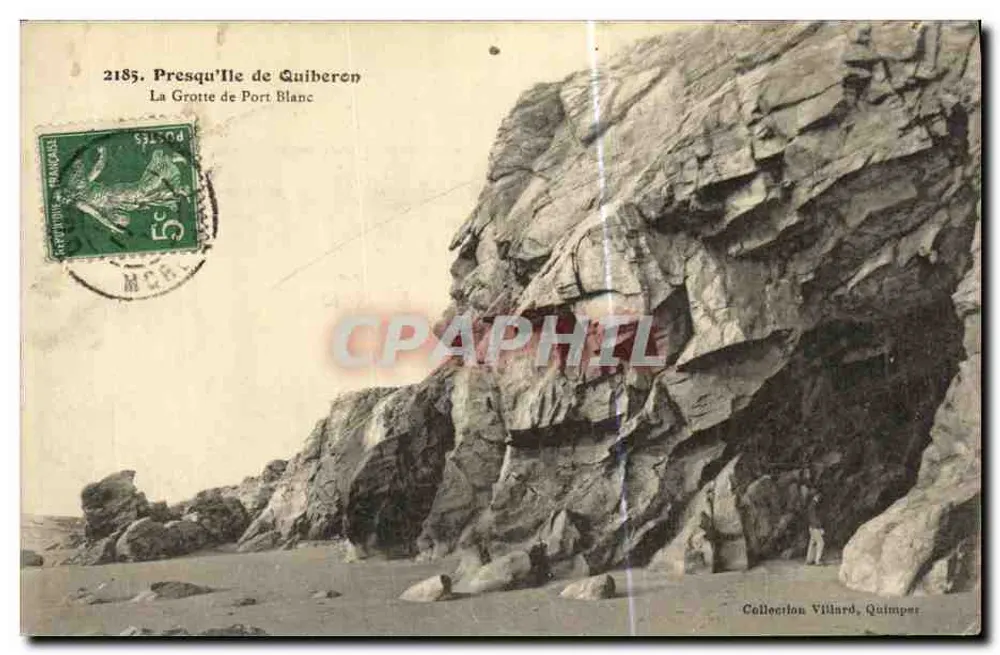 Presqu'île de Quiberon — A Gruta de Port Blanc — Coleção Villard, Quimper - Frente