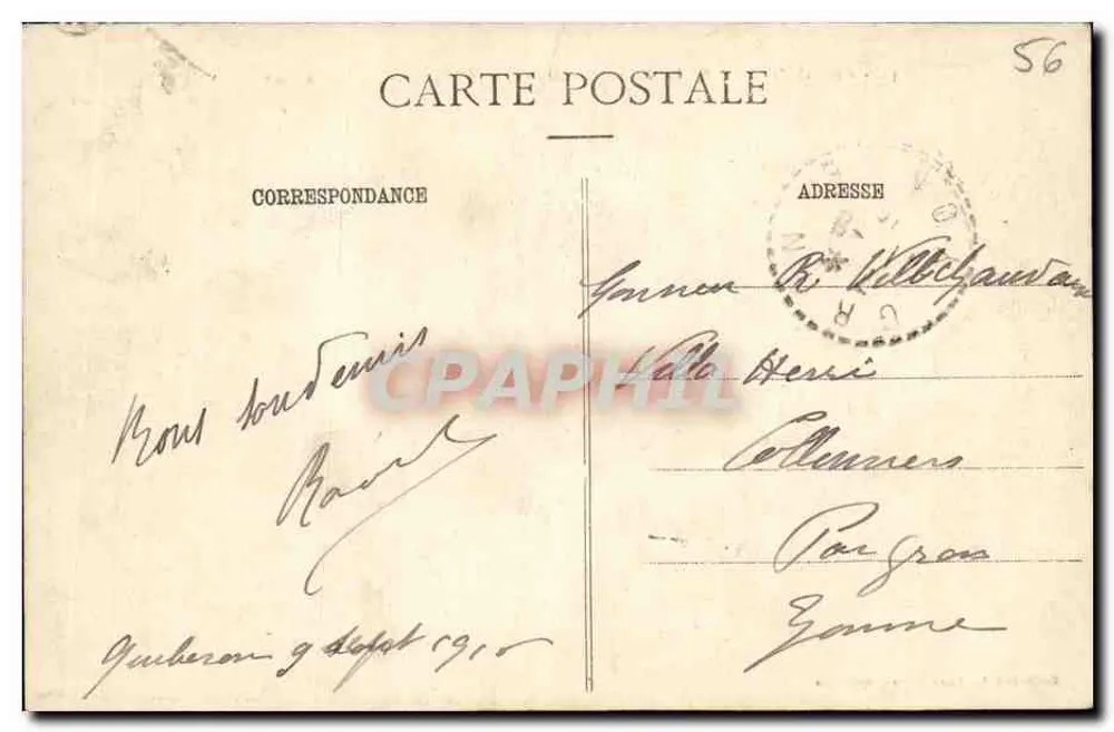 Presqu'île de Quiberon (Morbihan) — Ansicht der Wellen bei Port-Pigeon — Sammlung L. T. L. Duiberton - Rückseite