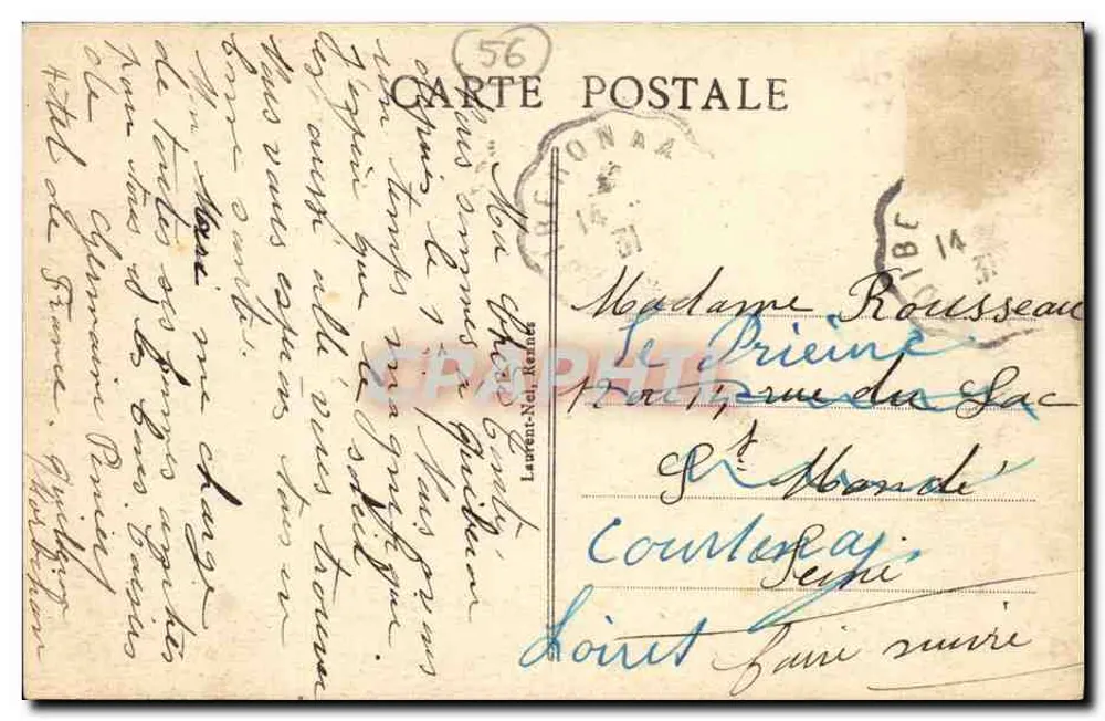 Presqu'île de Quiberon — Arco da Gruta de Kergroix — n°2850 - Verso