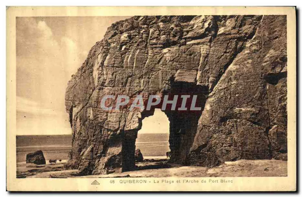 Quiberon — Die Strände und der Bogen von Port Blanc — Verlag Alsaconne des Arts et Mécaniques, Nr. 48 - Vorderseite