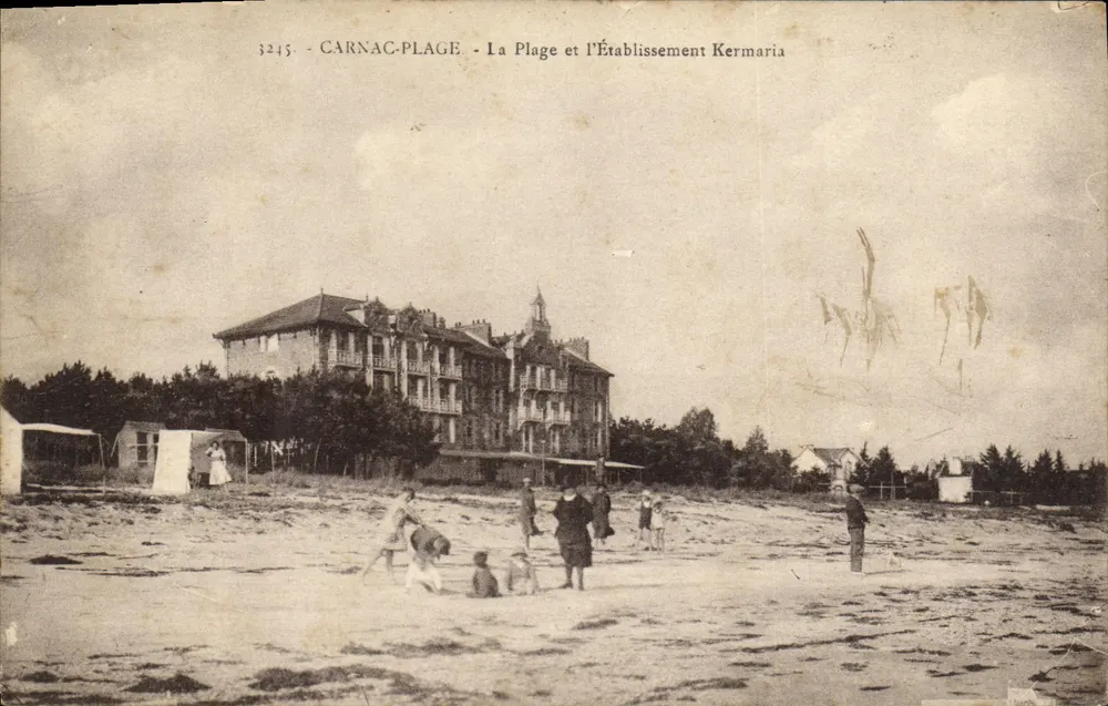 Carnac-Plage - Die Strandpromenade und das Kermaria-Establishment — Verleger Laurent, Nr. 3245 - Vorderseite