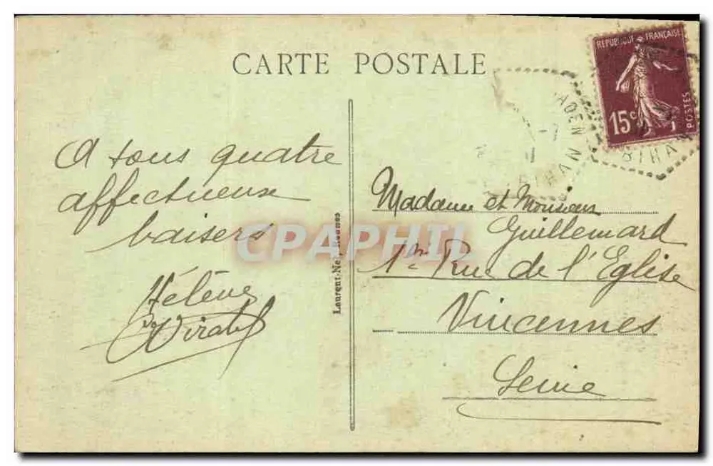 Carnac-Plage - Die Strandpromenade und das Kermaria-Establishment — Verleger Laurent, Nr. 3245 - Rückseite
