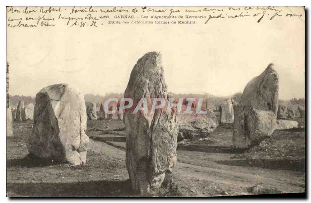 Carnac — Die Kermario-Aligment — Studie zu den verschiedenen Formen von Menhiren - Vorderseite