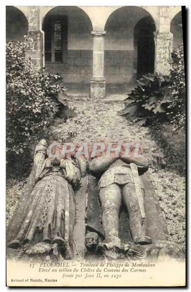 Ploermel — Grab von Philippe de Montauban — Verleger Artaud et Nozais, Nantes, n°13 - Vorderseite