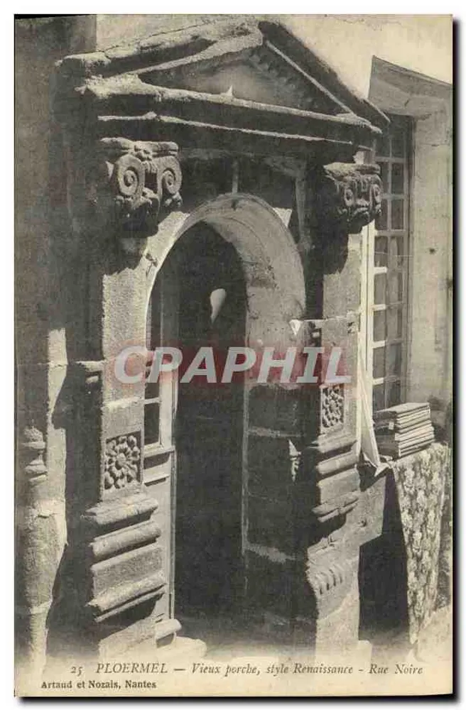 Ploermel — Altes Portal, Renaissance-Stil — Noire-Straße — Artaud et Nozals, Nantes - Vorderseite