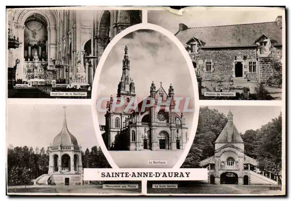 Sainte-Anne-d'Auray — Basilique, Maison de Nicolazic, Monument aux Morts, Scala Sancta — Éditions Artaud et fils, Nantes - Vorderseite