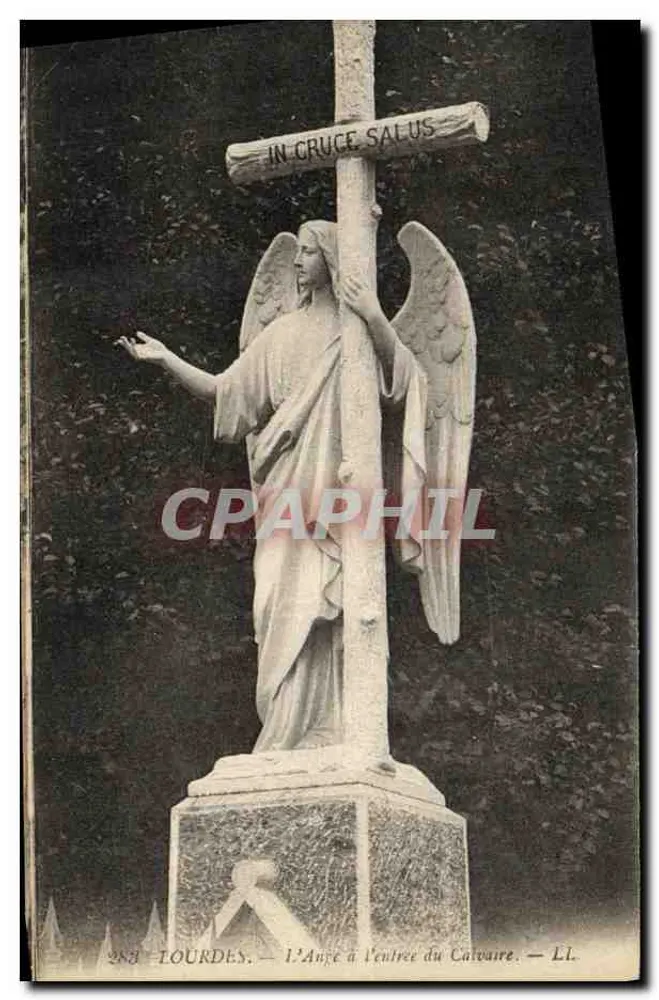 Lourdes — Der Engel am Eingang zum Calvary — LL. - Vorderseite
