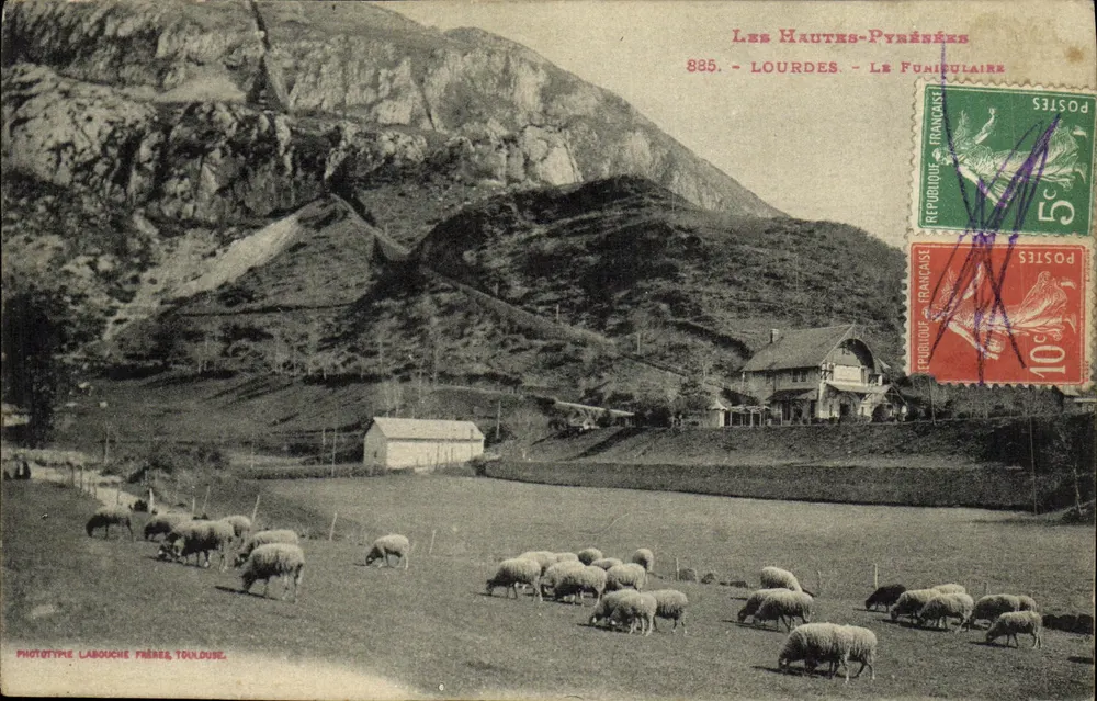 Les Hautes-Pyrénées — Lourdes — O Funicular — Phototype Labouche Frères, Toulouse - Frente