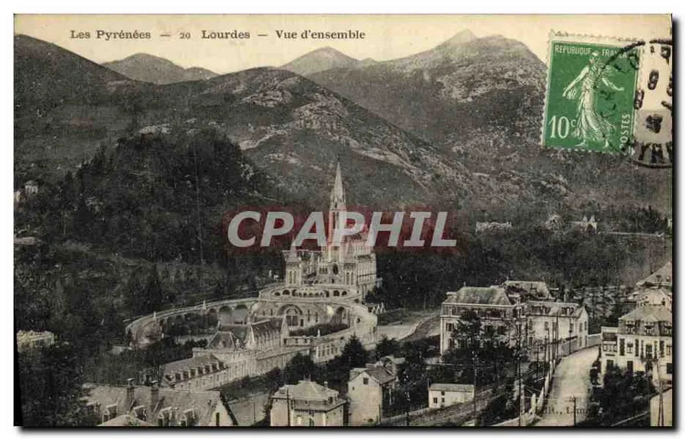 Lourdes — Vista geral — Editor: Les Pyrénées, n°20 - Frente