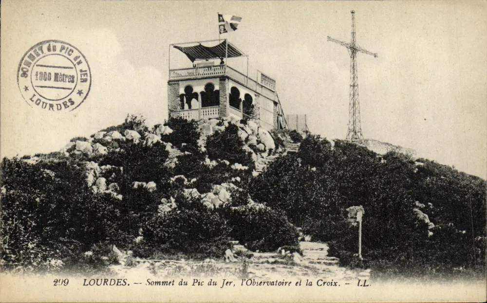 Lourdes — Gipfel des Pic du Jer, das Observatorium und das Kreuz — LL - Vorderseite