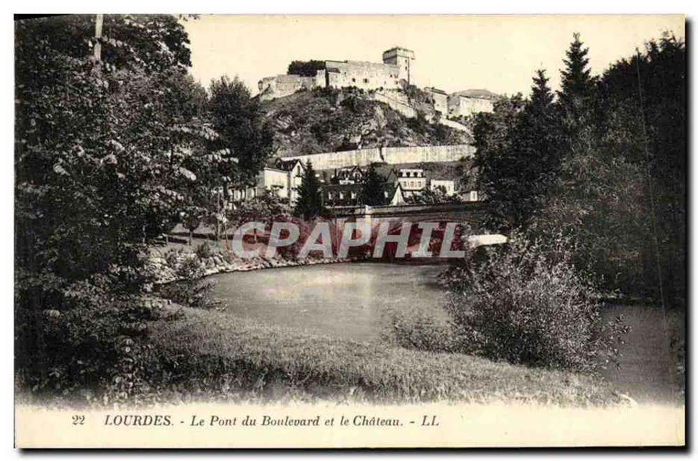 Lourdes - Die Brücke des Boulevards und das Schloss - LL - Vorderseite