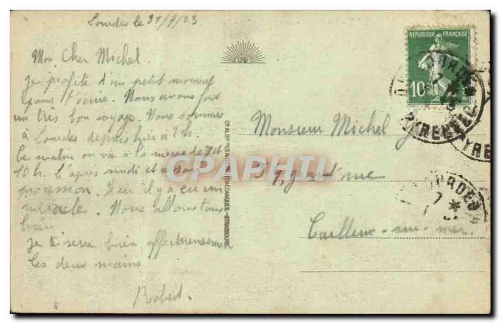 Lourdes - A Basílica e a Esplanada — editor desconhecido, n° 9 - Verso