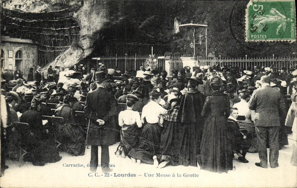 Lourdes — Uma Missa na Gruta — Carrache, editor, Pau - Frente