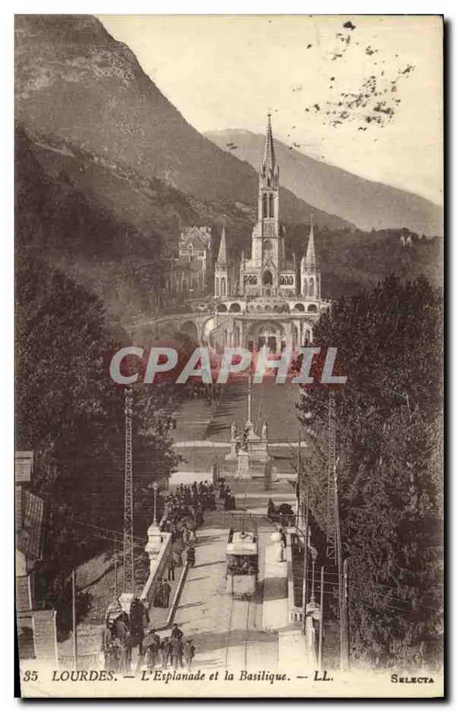 Lourdes — L'Espianade e a Basílica — Selecta - Frente