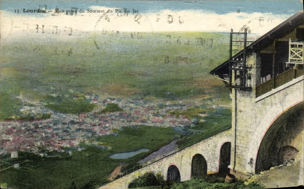 Lourdes — Ansicht vom Gipfel des Pic du Jer — Édit. du Palais du Basire - Vorderseite