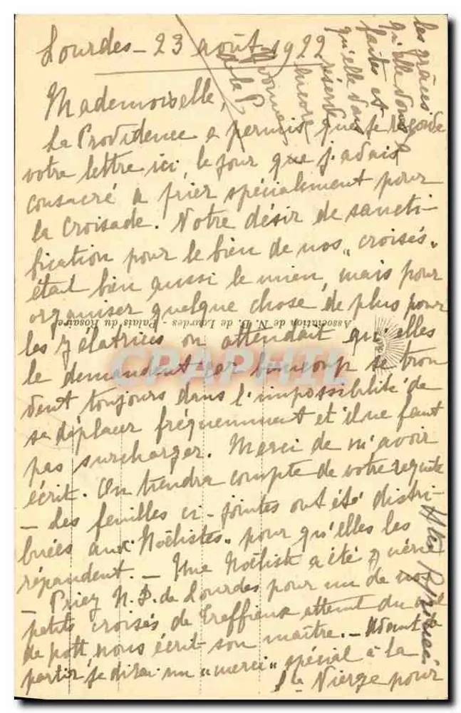 Lourdes - A chegada da Procissão diante dos doentes - Verso