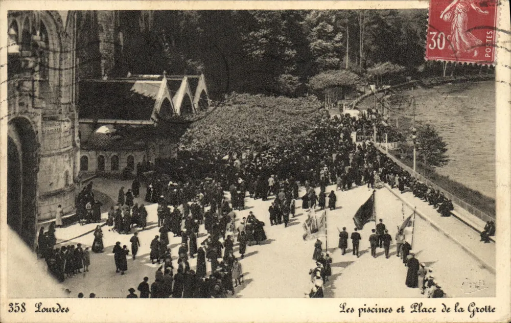 Lourdes — Les piscines et Place de la Grotte — Cie des Arts Photomécaniques - Vorderseite