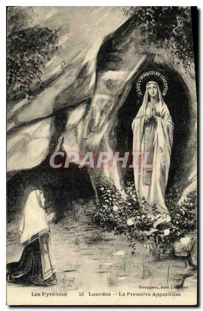 Lourdes — A Primeira Aparição — Sireygeol, editor Lourdes - Frente
