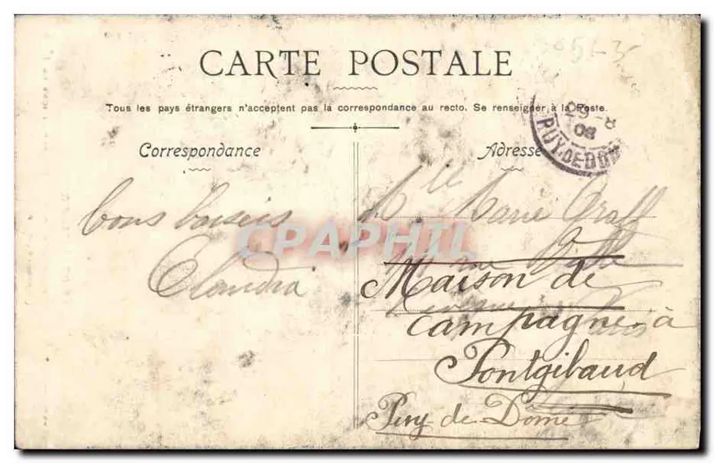 Lourdes — Die Grotte zur Zeit der Erscheinungen — Cinquantenaire — Genauere Nachbildung — Nr. 40 - Rückseite