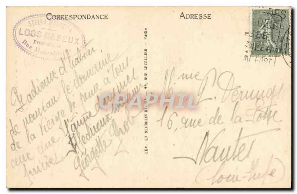 LOURDES - A Aparição da Virgem - LL - Verso