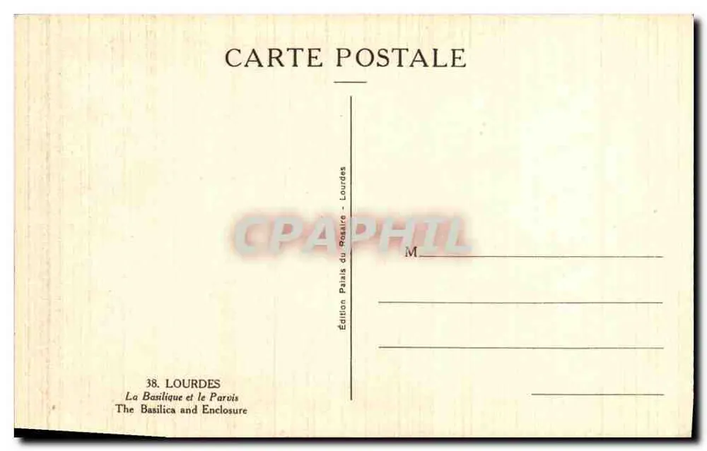 A Basílica e o Paroiss — Lourdes — Edição Lourdes - Verso