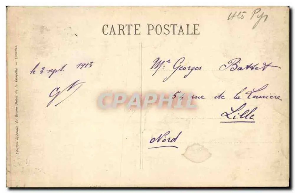 Lourdes — As Margens do Lago — Platinogravure LL. Paris - Verso
