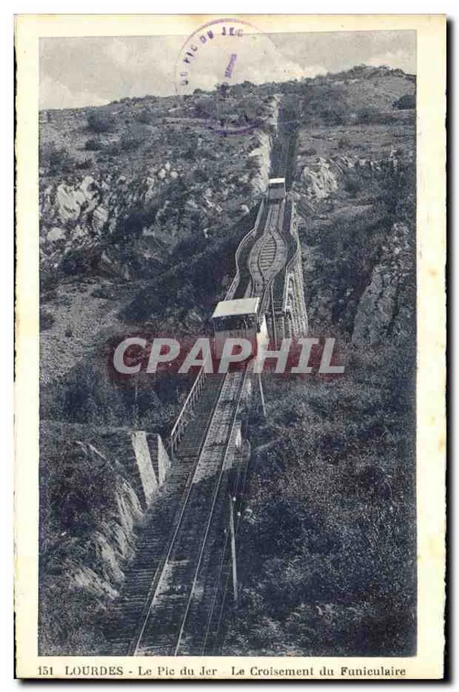 Lourdes - Der Pic du Jer - Der Funicular-Verkehrsknotenpunkt - Vorderseite