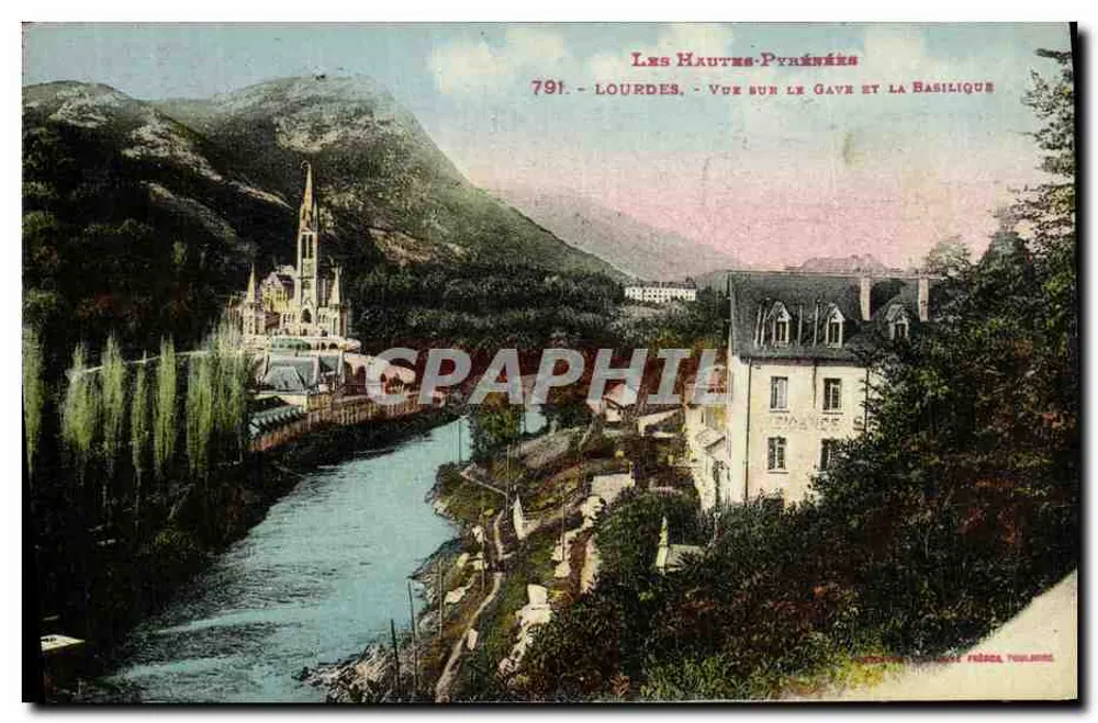 Lourdes — Ansicht des Gaves und der Basilika — Verleger: F. P. R. (Nr. 791) - Vorderseite