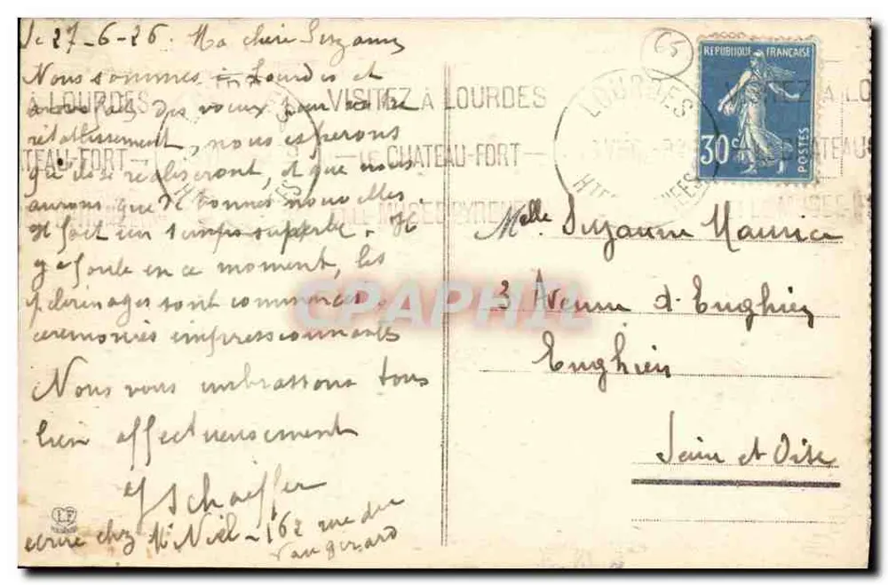 Lourdes — Ansicht des Gaves und der Basilika — Verleger: F. P. R. (Nr. 791) - Rückseite