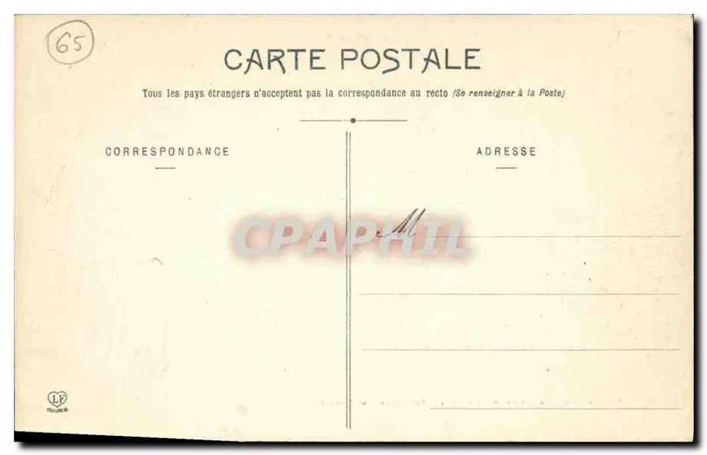 O Castelo de Louhudes visto da Terrasse do Rei — As Altas Pirineus — Editor Labouche, Toulouse, n° 297 - Verso