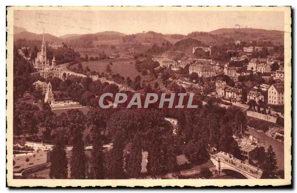 Lourdes — Die Basilika und die Brücke Saint-Michel — Edition P. Doucet Lourdes - Vorderseite