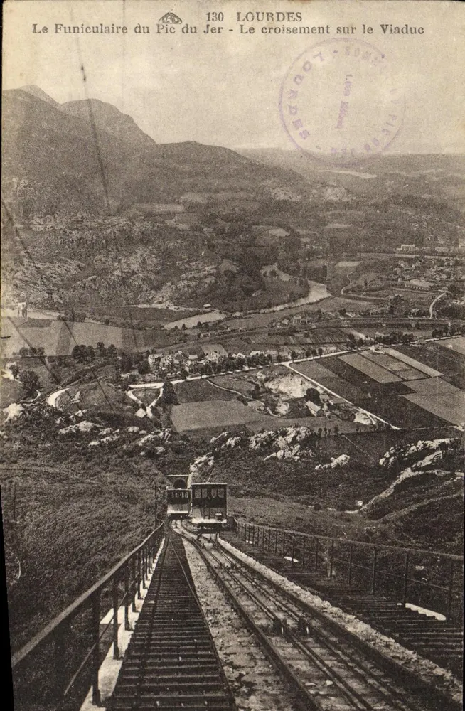 Der Funicular des Pic du Jer — Der Übergang über den Viadukt — Lourdes - Vorderseite