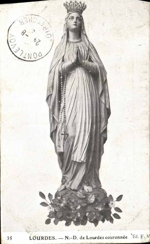 Lourdes — N.-D. de Lourdes couronnée — Éd. F. V. n°35 - Frente