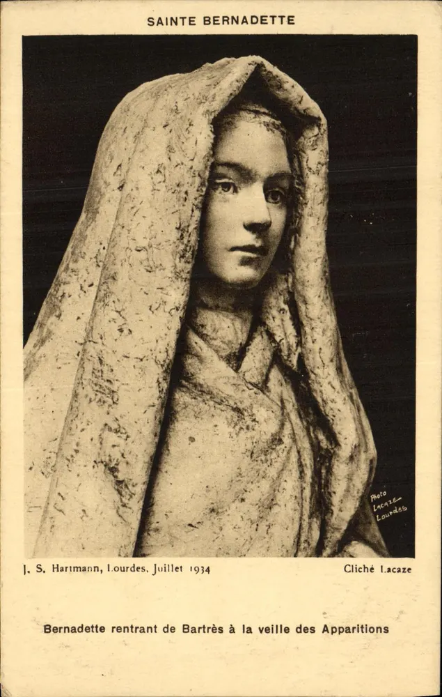 Sainte Bernadette — Statue in Lourdes — Foto Lacaze, Serie J. S. Hartmann, 1934 - Vorderseite