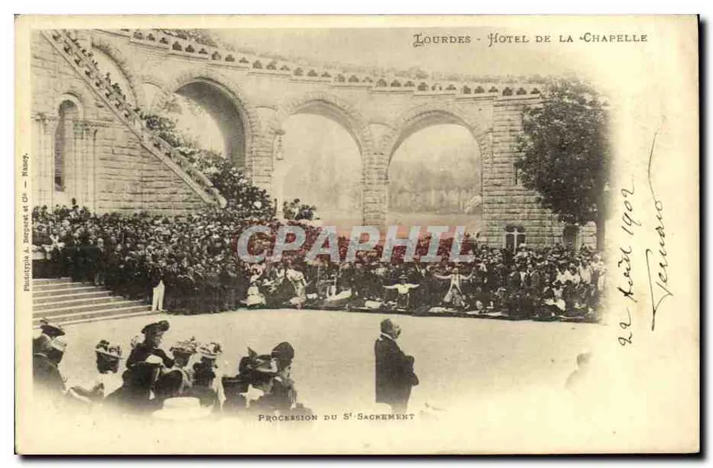 Lourdes - Hotel de la Chapelle — Prozession des Heiligen Sakraments — Paraliphi & Imp. et Cie - Nancy - Vorderseite