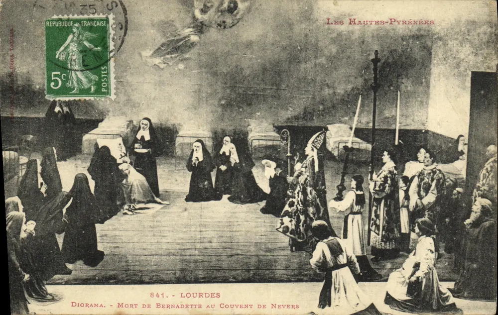 Tod von Bernadette im Konvent von Nevers — Diorama — Les Hautes-Pyrénées - Vorderseite