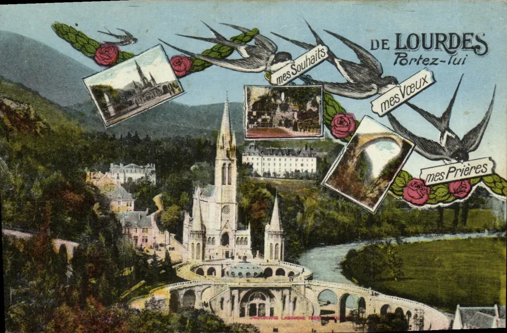 Lourdes — Panoramablick mit Verlag Phototypie Laboutique — Seriennummer 65/1 - Vorderseite
