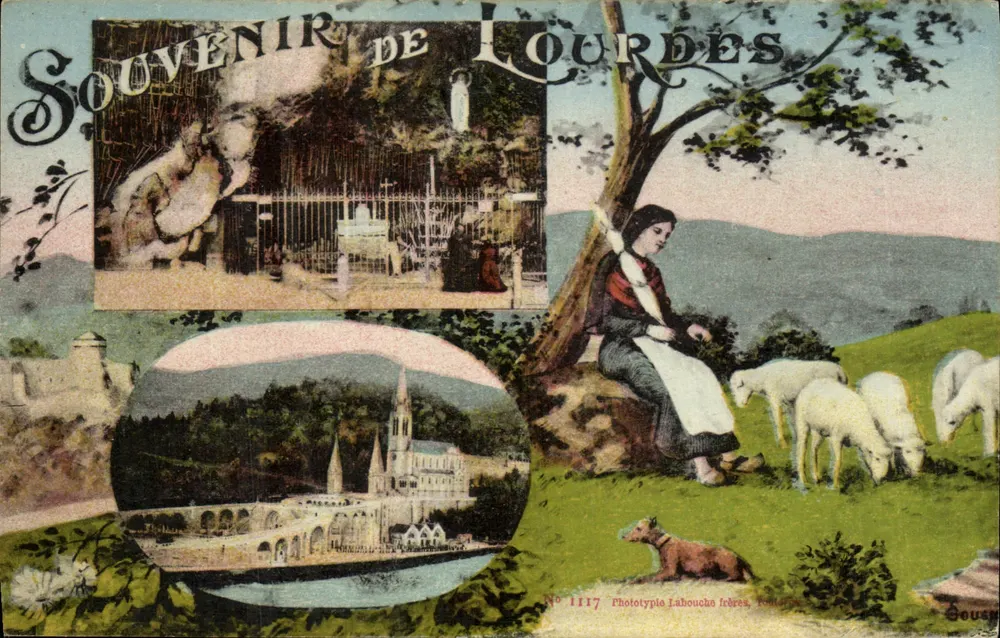 Lourdes — Lembrete de Lourdes — Fototipia Labouchoire, n° 1117 - Frente
