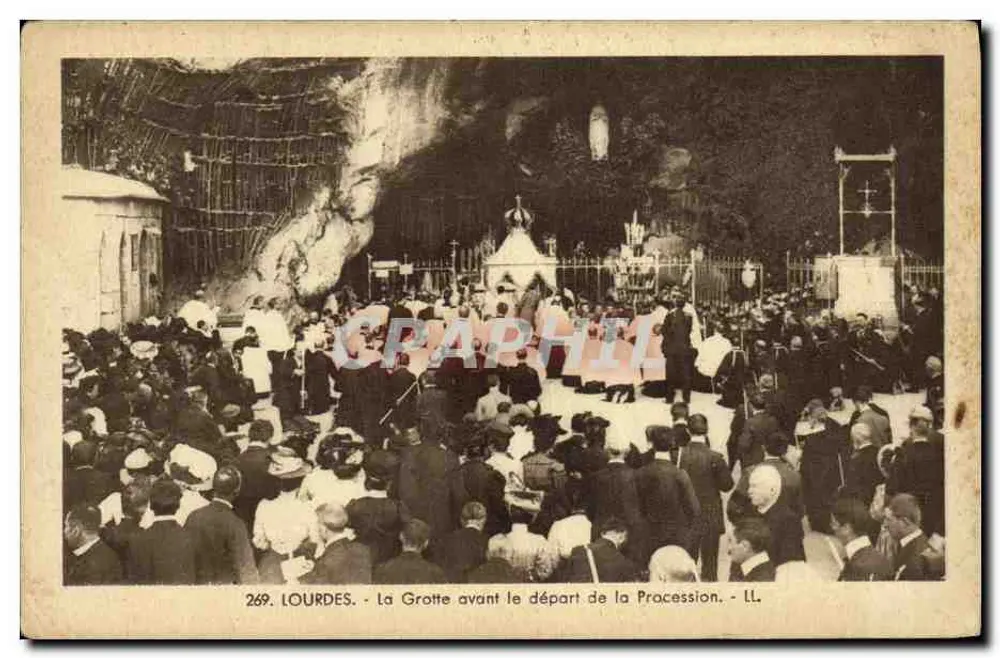 Lourdes - Die Grotte vor dem Abgang der Prozession - LL, n°269 - Vorderseite