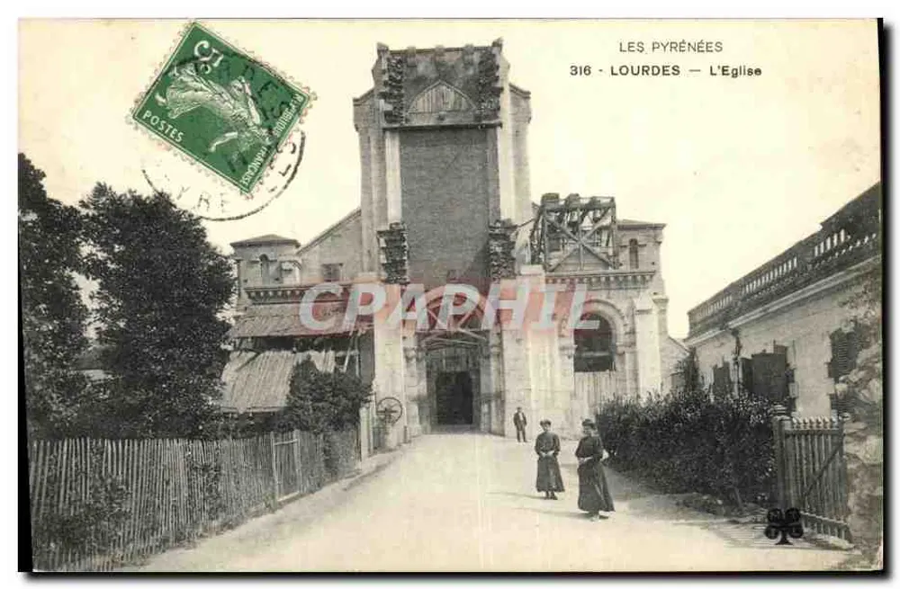 Lourdes — A Igreja — Editor Lourdes, n° 316 - Frente