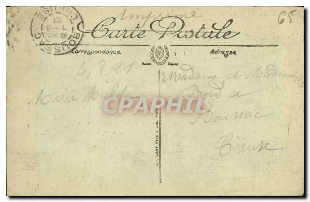 Lourdes — Die Basilika und der Pilgerhut — L. Levy fils, Nr. 235 - Rückseite